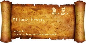 Milesz Ervin névjegykártya