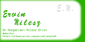 ervin milesz business card